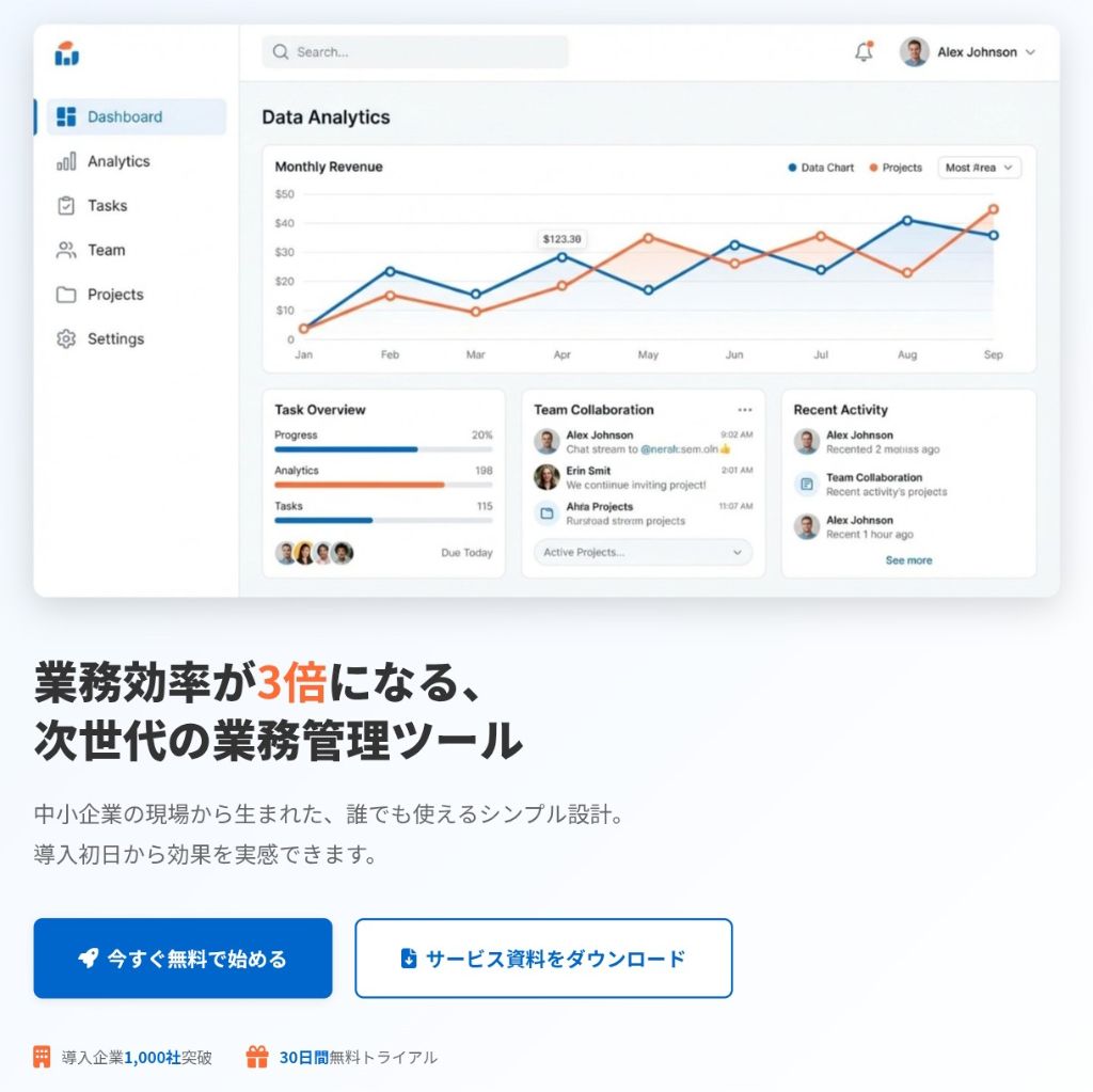 SaaS向けLP制作サンプル
